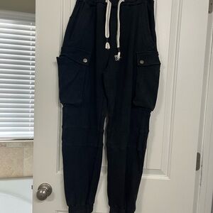 Black Jogger Pants with Drawstring